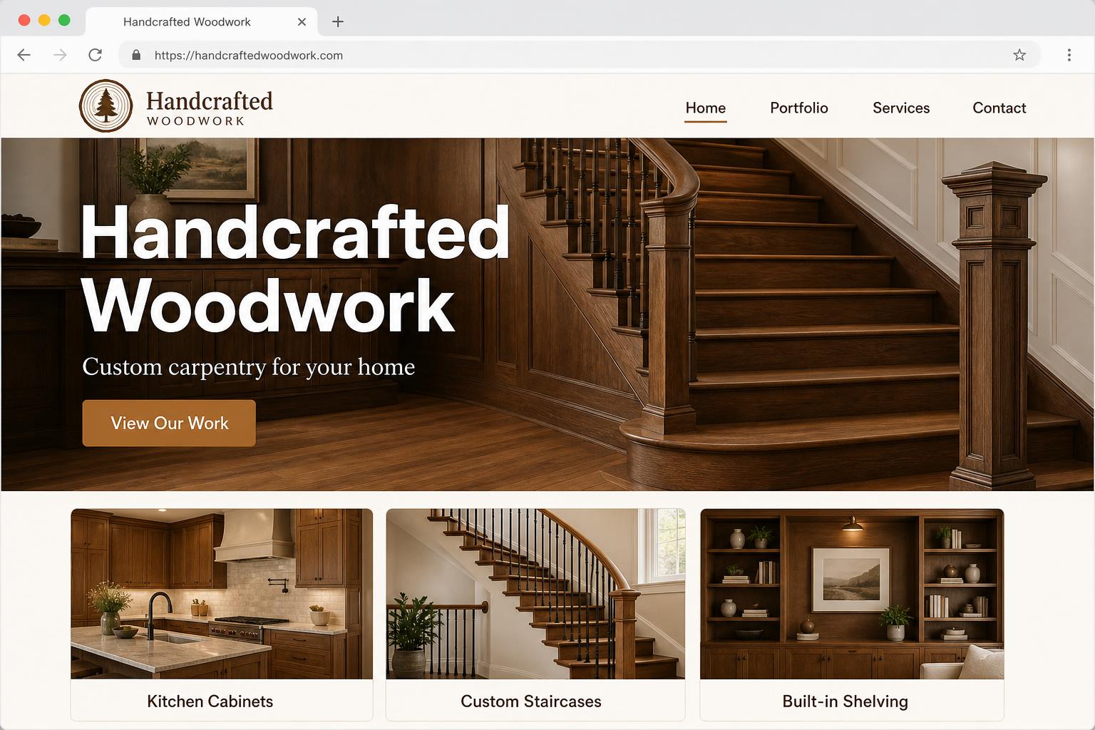 Carpentry Company — illustrative website design concept